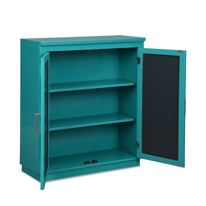 Darci 31.5\" Accent Cabinet with Mirrored Doors - Blue