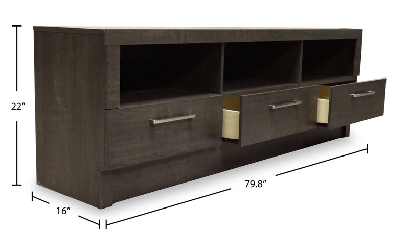 Rio 80\" Modern TV Stand with Storage and Cable Management for TVs up to 90\"- Brown
