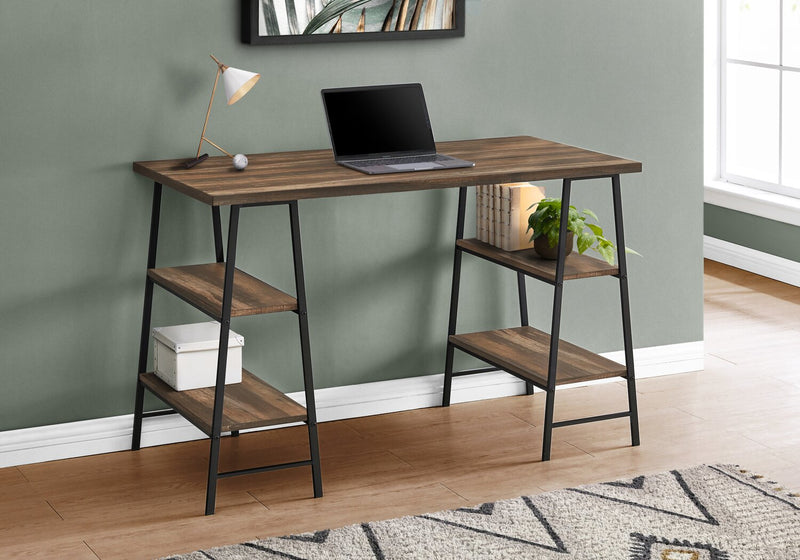 Jonnie 47.25\" Office Desk with Sawhorse-style Legs - Brown
