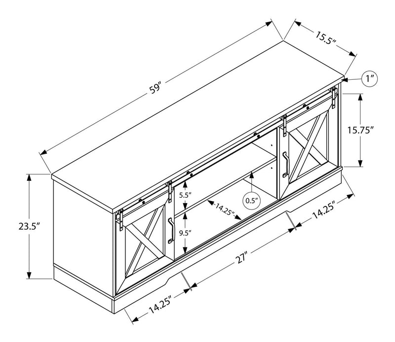 Marston 60\" Modern TV Stand with Storage and Cable Management for TVs up to 65\"- Dark Taupe