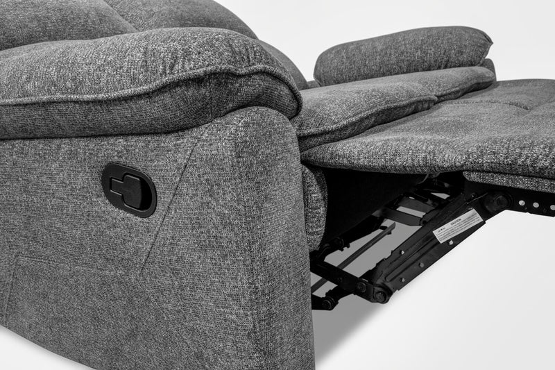 Chandler 60\" Chenille Fabric Reclining Loveseat - Grey