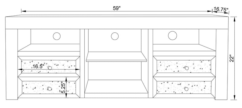 Oakley 59\" Glam TV Stand with Storage and Cable Management for TVs up to 65\"- Silver