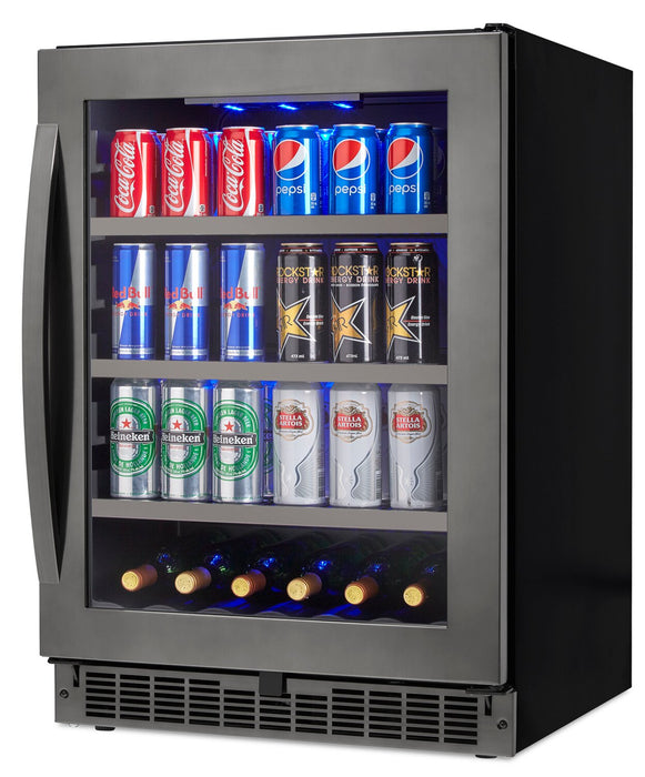 Silhouette Prague 23.9\" 5.6 Cu. Ft. Single-Door Beverage Centre - Black Stainless - SSBC056D3B-S