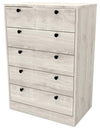 Hart Bedroom Chest of Drawers, 5-Drawer, 24.6\"W x 36.2\"H, Made in Canada - White