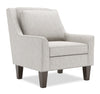 Made in Canada Sofa Lab Customizable Club 29\" Chenille Fabric Accent Chair with Wood Legs - Luxury Silver