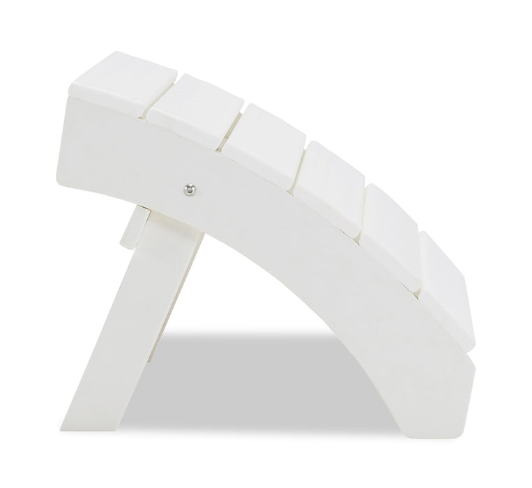 Bask Outdoor Patio Ottoman - High Density Plastic, UV & Weather Resistant - White