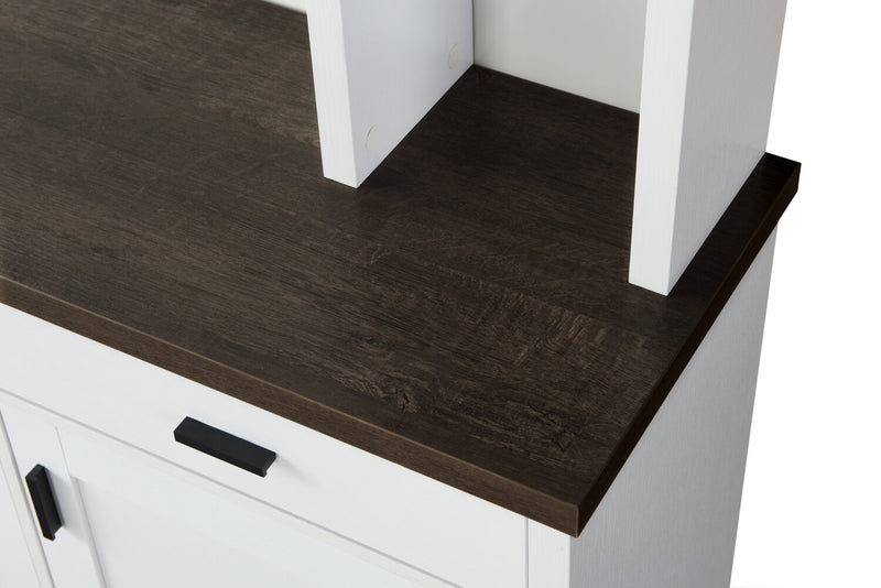 Emry 87.5\" 3-Piece Wall Unit Entertainment Centre with Storage and Cable Management for TVs up to 90\"- White