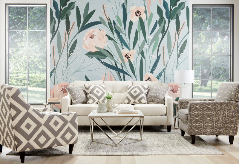 Made in Canada Cindy Crawford Home Kylie 30\" Linen-Look Fabric Accent Chair - Charcoal Emblem