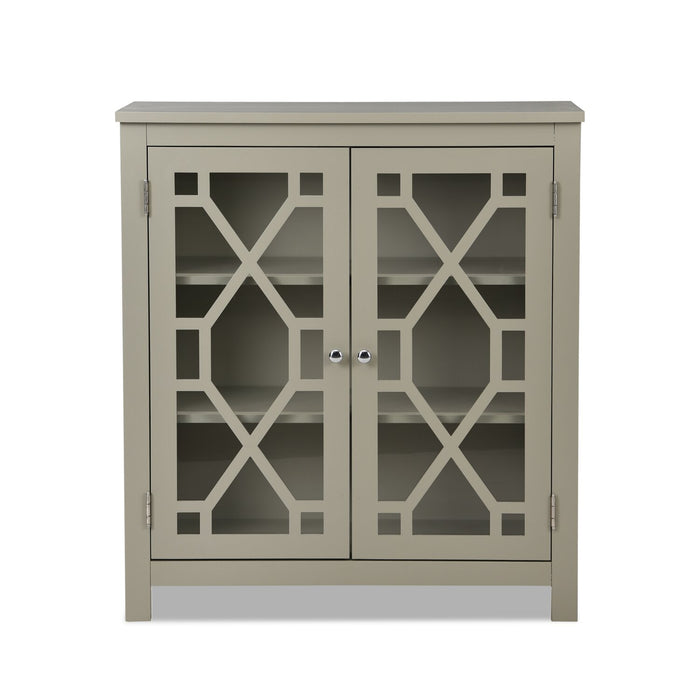 Clary 31.5\" Accent Cabinet with Glass Doors - Grey