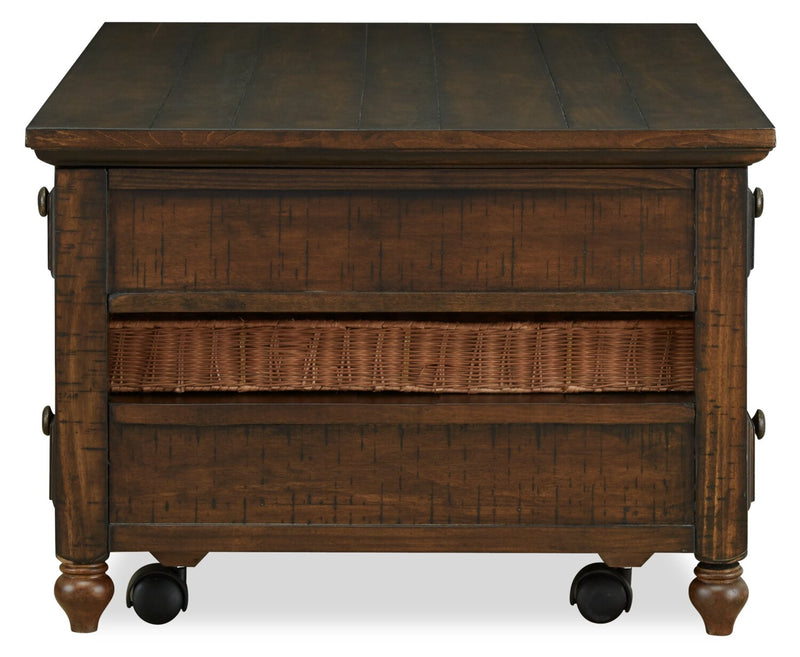 Cottage Lane 50\" Rustic Lift Top Coffee Table with Storage - Dark Brown Wood