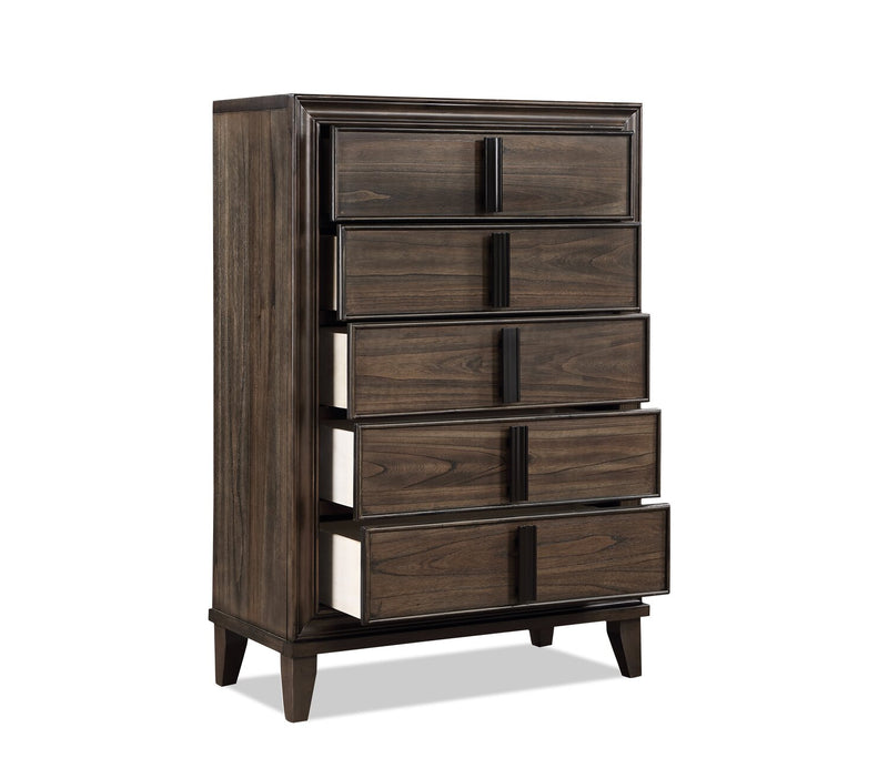 Kane Bedroom Chest of Drawers, 5-Drawer, 35.4\"W x 53\"H - Brown