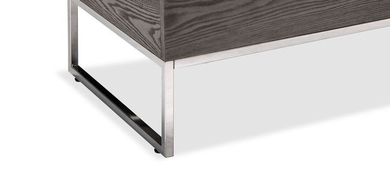 Echo 47.25\" Modern Lift Top Coffee Table with Storage - Brown with Silver Metal Legs