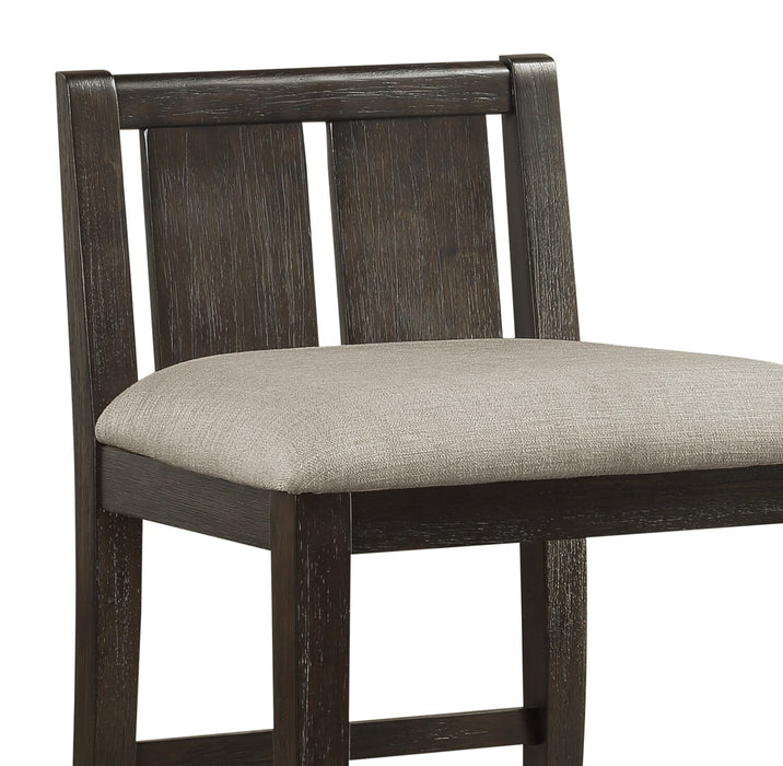 Lane 3pc Counter-Height Dining Set with Table & 2 Chairs, Built-in Shelves & USB, 36.5\"W - Brown