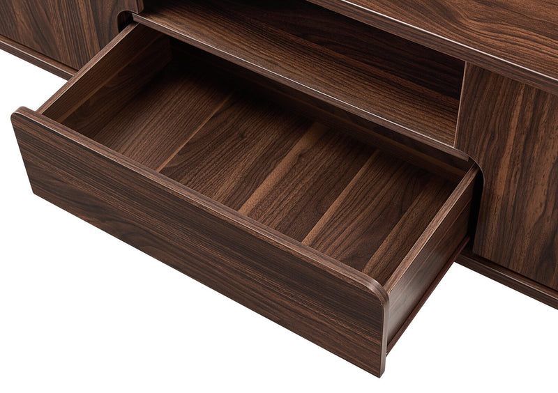 Finn 60\" TV Stand with Storage and Cable Management for TVs up to 65\"- Dark Walnut