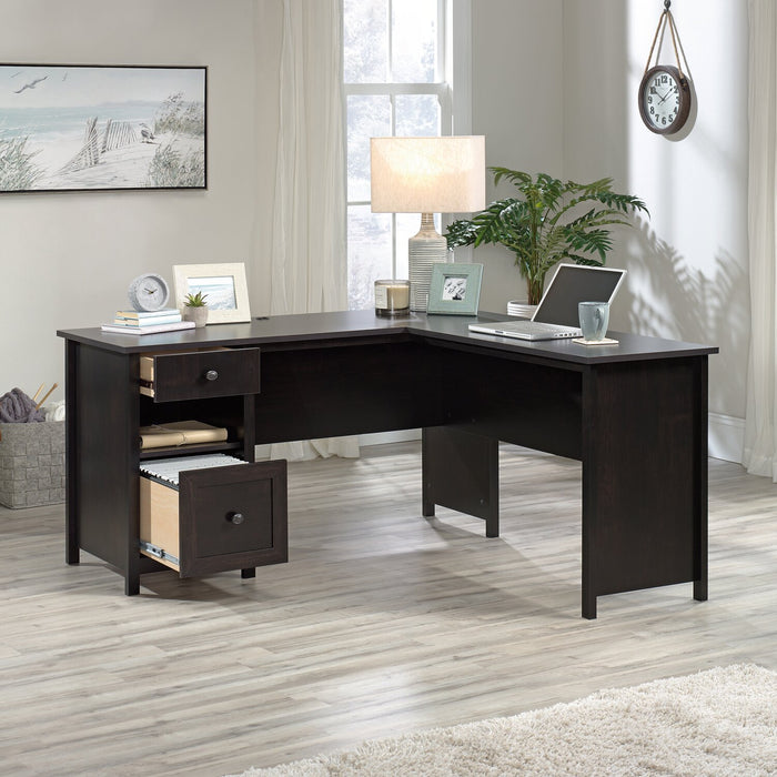 Cayla 59.06\" L-Shaped Office Desk with File Drawer - Estate Black 