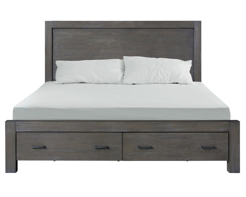 Koda 5pc Bedroom Set with Storage Bed, Dresser & Mirror, Wooden, Grey - King Size