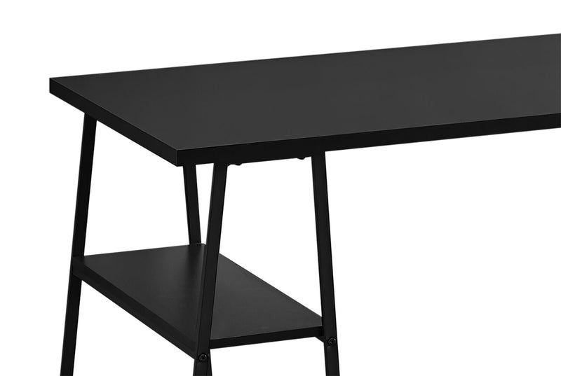 Jonnie 47.25\" Office Desk with Sawhorse-style Legs - Black