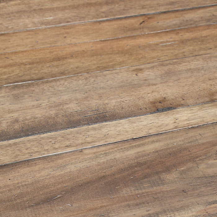 Manchester 54\" Rustic Coffee Table with Storage - Brown Wood with Iron Base