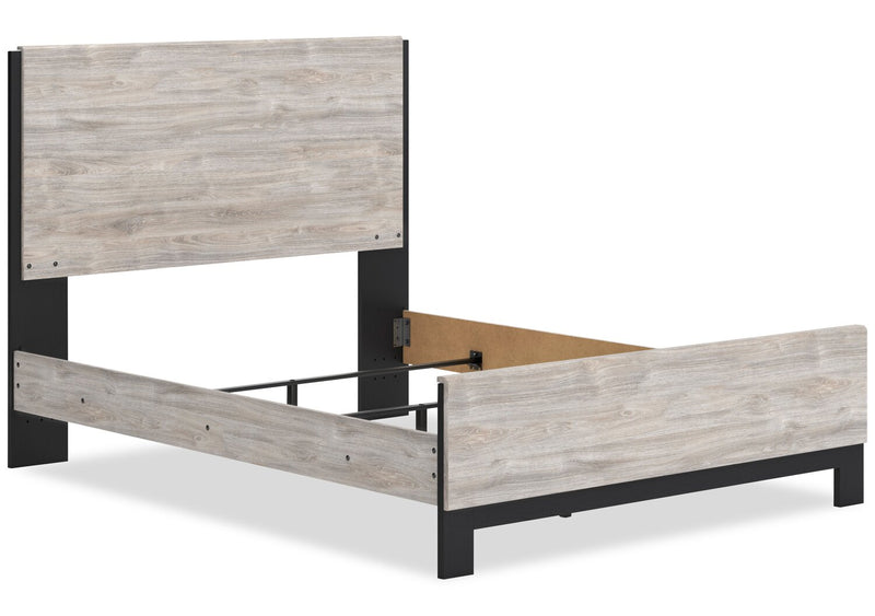 Zen Panel Bed, Light Grey - Queen Size