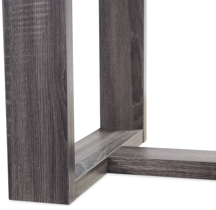 California 22\" Modern Glass Top End Table - Distressed Grey 