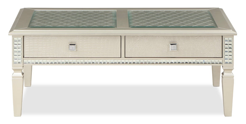 Tyra 48\" Glam Coffee Table with Storage - Champagne  