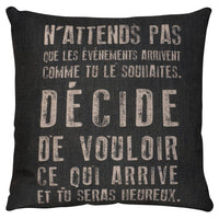 Quote Accent Pillow II - Black 