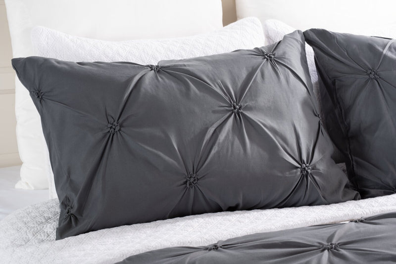 Brianna 3-Piece Full/Queen Comforter Set - Dark grey