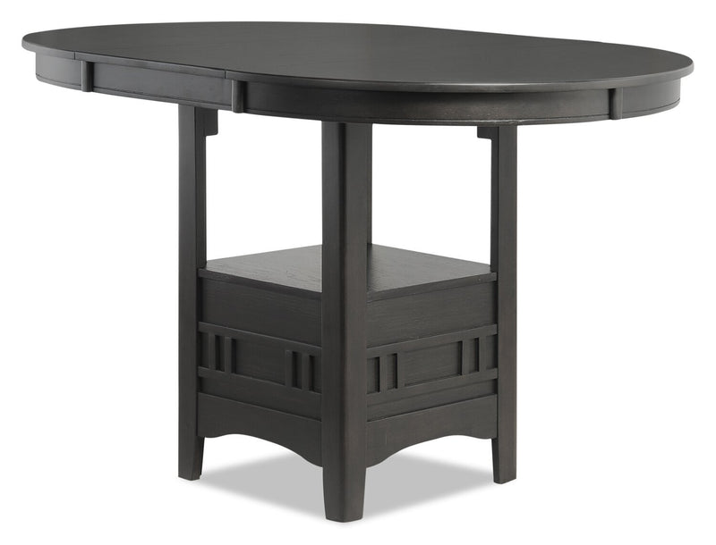 Dena Counter-Height Dining Table with 42-60\"W Extension, Round  - Grey