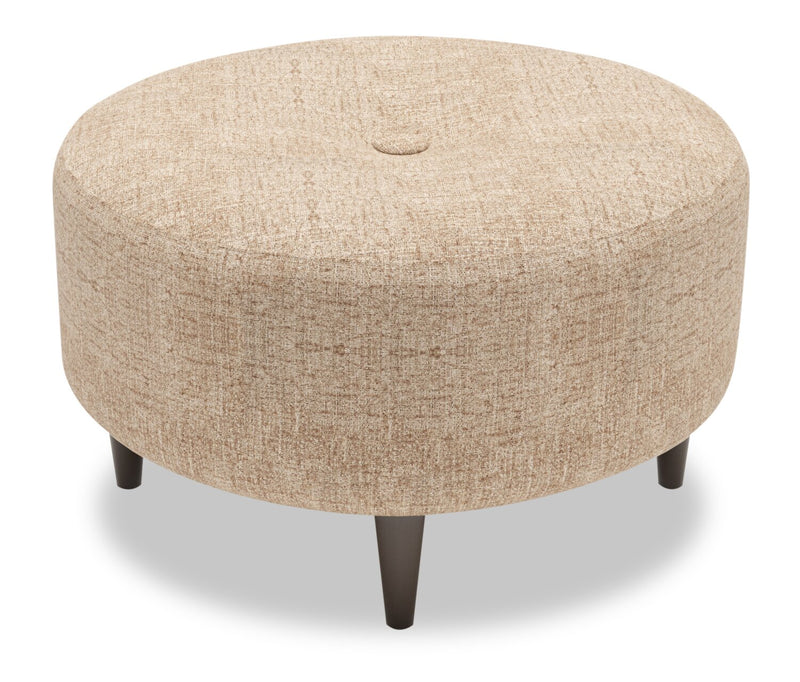 Made in Canada Customizable Sofa Lab The Curve 31\" Chenille Fabric Ottoman - Luxury Taupe