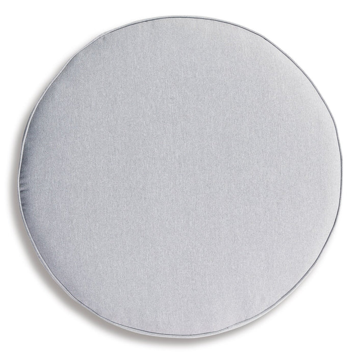 Lilo Large Outdoor Patio Ottoman - Resin Wicker & Nuvella Fabric, UV & Weather Resistant - Grey