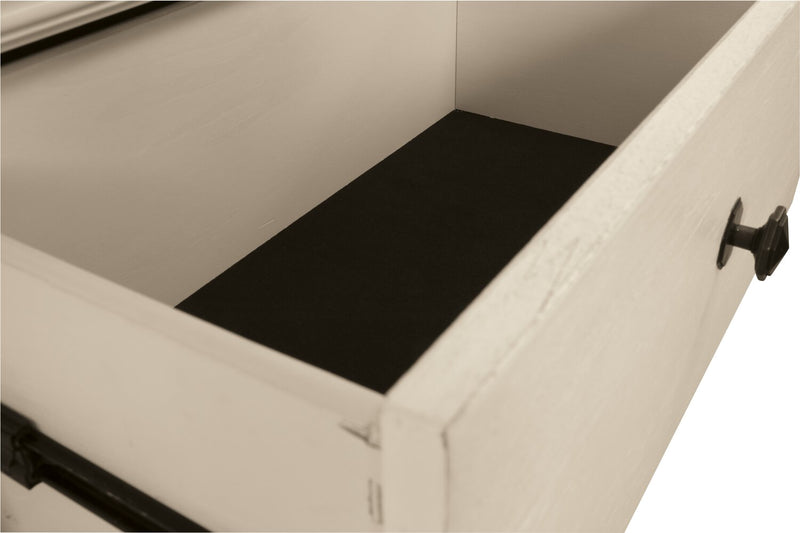 Isla Display Shelft with Storage Drawers, 25.4\"W - Antique White