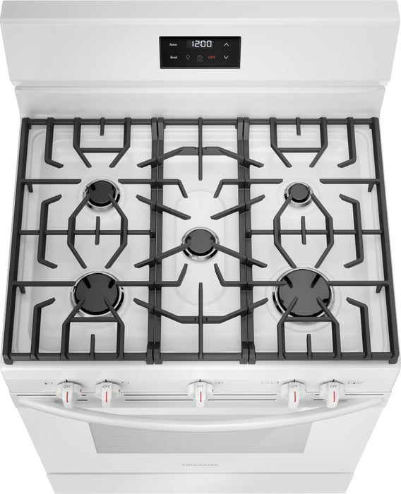 Frigidaire 5.1 Cu. Ft. Gas Range With Quick Boil and Five Burner Cooktop - White - FCRG3052BW