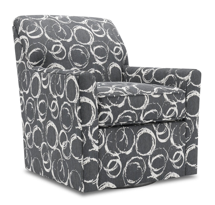 Made in Canada Sofa Lab Customizable Swivel 31\" Fabric Accent Chair - Heather Multicolour