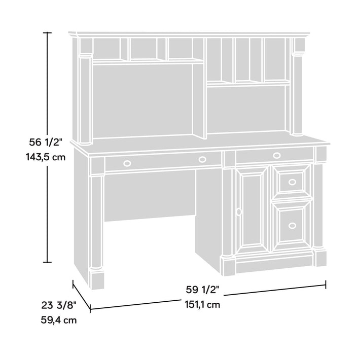 Palladia 59.49\" Office Desk with Hutch & Storage - Select Cherry 