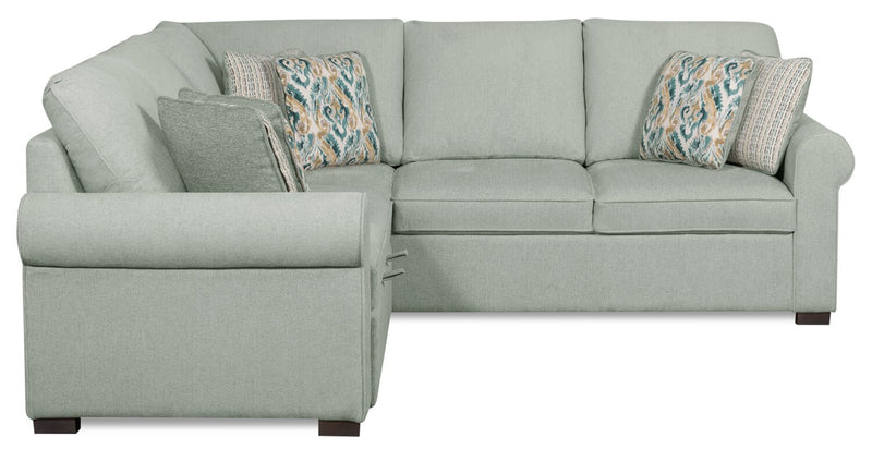 Scott Living Haven 2-Piece Left-Facing Chenille Fabric Sleeper Sectional - Seafoam Blue