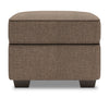 Made in Canada Customizable Sofa Lab Roll 24\" Linen-Look Fabric Ottoman - Luna Praline Brown