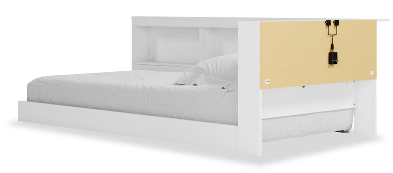 Wolf Platform Bookcase Bed for Kids, White - Twin Size