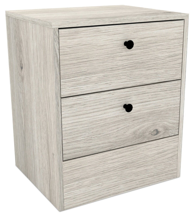 Hart Bedside 2-Drawer Nightstand, 18.4\"W x 22.2\"H, Made in Canada - White
