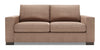 Made in Canada Customizable Sofa Lab Track 75\" Linen-Look Fabric Condo Size Sofa with Track Arms - Pax Wicker Brown