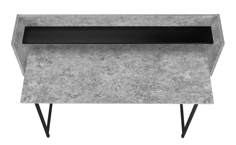 Lawson 47.25\" Office Desk with Small Hutch - Grey Stone-Look