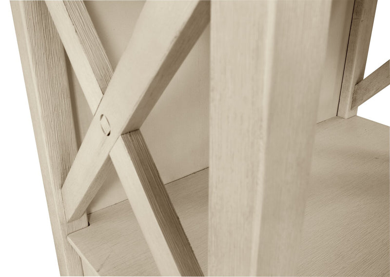 Isla Display Shelft with Storage Drawers, 25.4\"W - Antique White