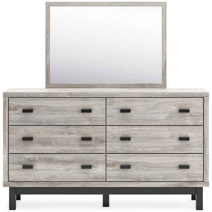 Zen Bedroom Dresser Mirror, Attachable, Wall Hanging - Grey