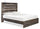 ["Abby Panel Bed with Headboard & Frame, LED, USB, Brown - Queen Size"]