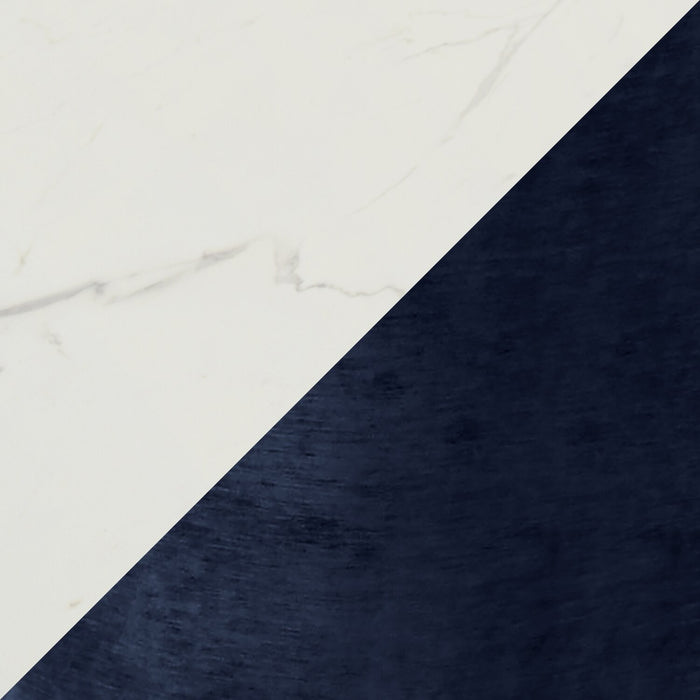 Verona 5pc Dining Set with Table & 4 Lexi Chairs, Culture Marbled Top, Metal, 42\"W Round - Blue