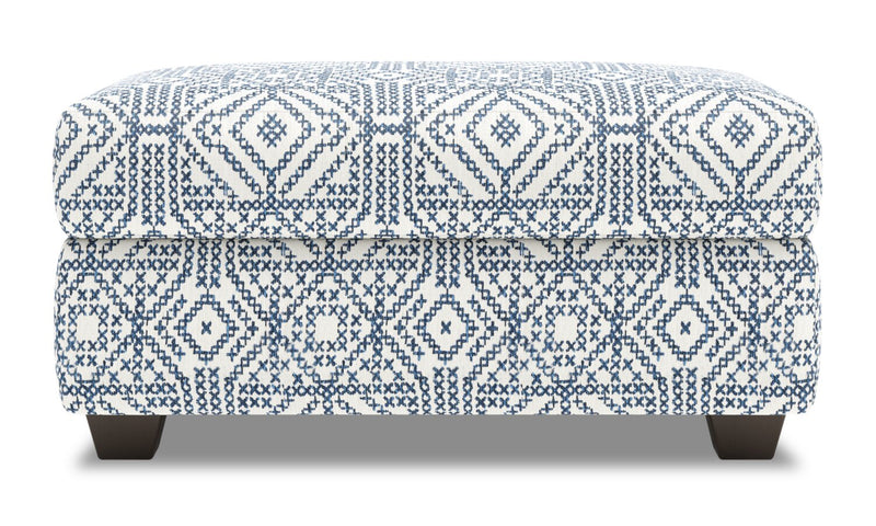 Made in Canada Customizable Sofa Lab The Trunk 39\" Fabric Storage Ottoman - Ink Multicolour
