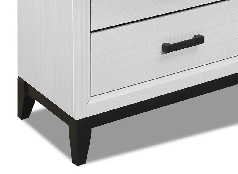 Kate 6pc Bedroom Set with Bed, Dresser, Mirror & Nightstand, White - King Size