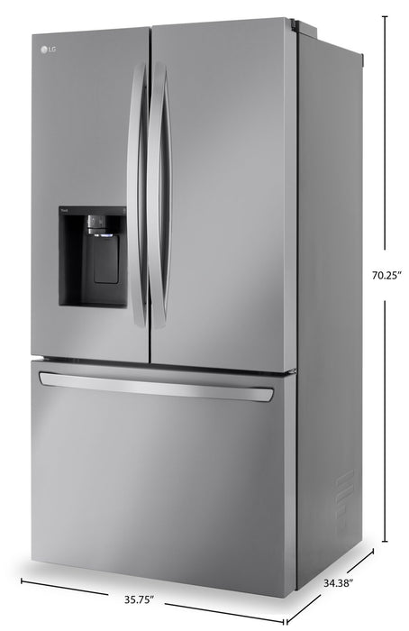 LG 36\" 31 Cu. Ft. French-Door Standard-Depth MAX™ Refrigerator - Smudge Proof Stainless Steel - LRFXS3106S
