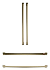 Café 4-Piece Brushed Brass Handle Kit for French-Door Refrigerator - CXQB4H4PNCG