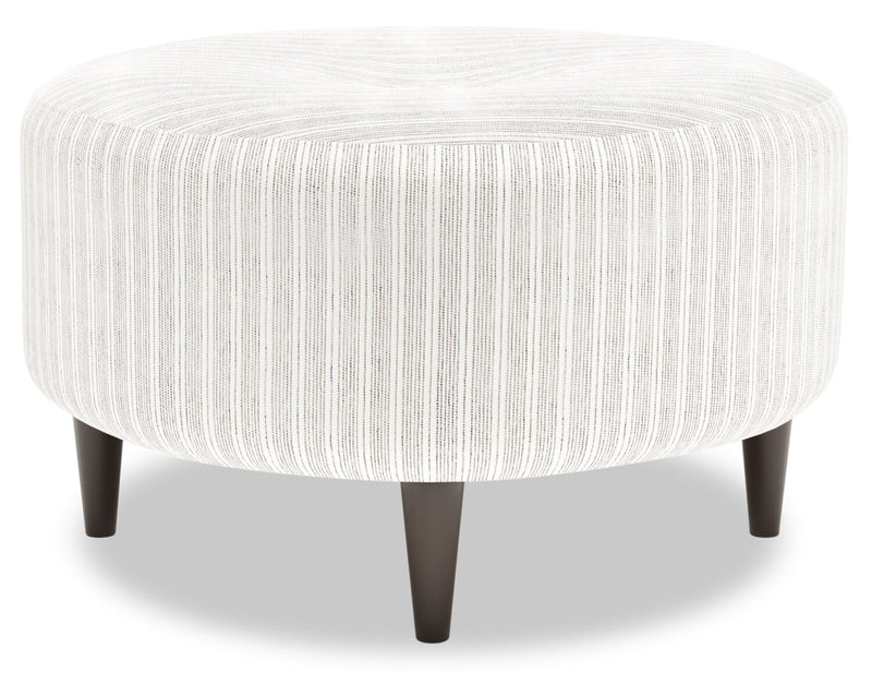 Made in Canada Customizable Sofa Lab The Curve 31\" Fabric Ottoman - Dolphin White