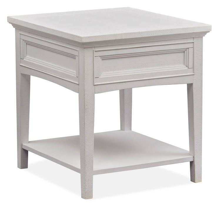 Heron Cove 20\" Traditional End Table with Storage and Shelf - White Pine